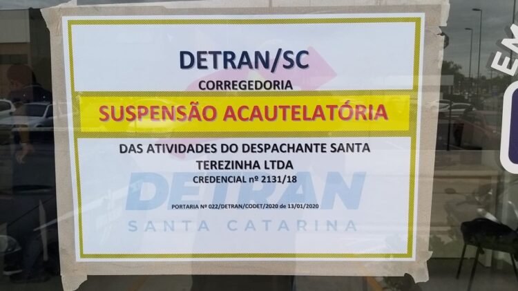 Suspensa atividade de despachante do bairro Santa Terezinha