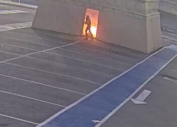 [VÍDEO] Homem tenta incendiar estátua da Havan na madrugada desta terça-feira