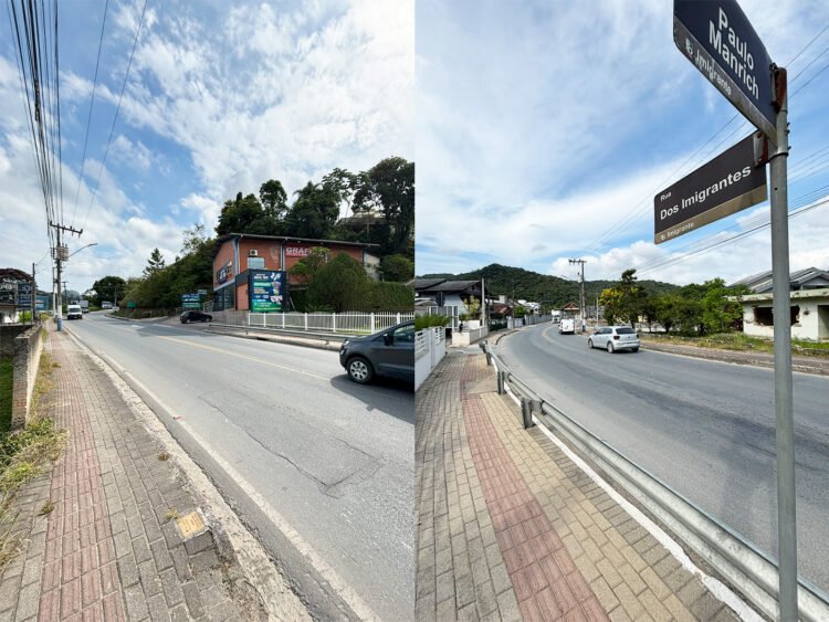 Moradores reivindicam instalação de faixa de pedestres na Rua dos Imigrantes, em Guabiruba