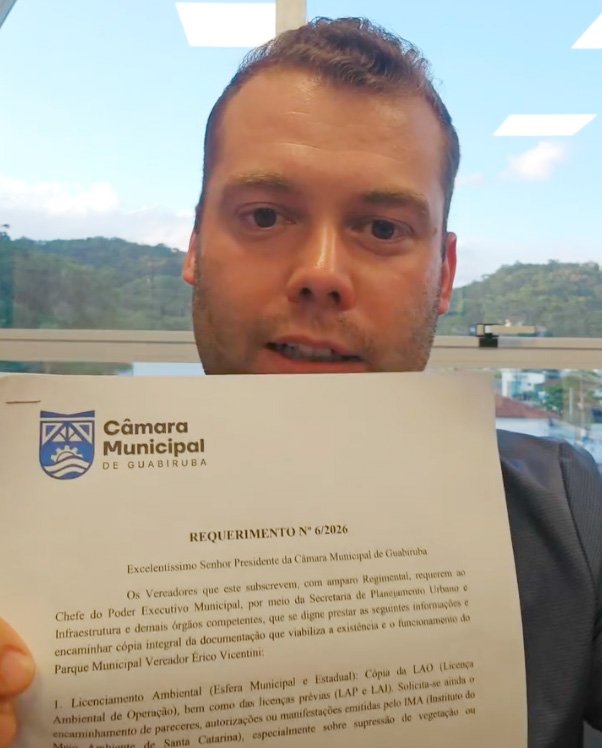 Vereador defende voto contrário da bancada de situação sobre o Parque Municipal após críticas nas redes sociais